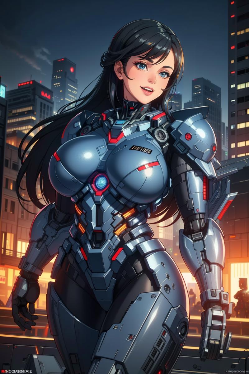 05749-3312025877-((Masterpiece, best quality,edgQuality)),smiling,excited,_edgMecha, a ((giant woman)) in robot suit standing in front of a city.png